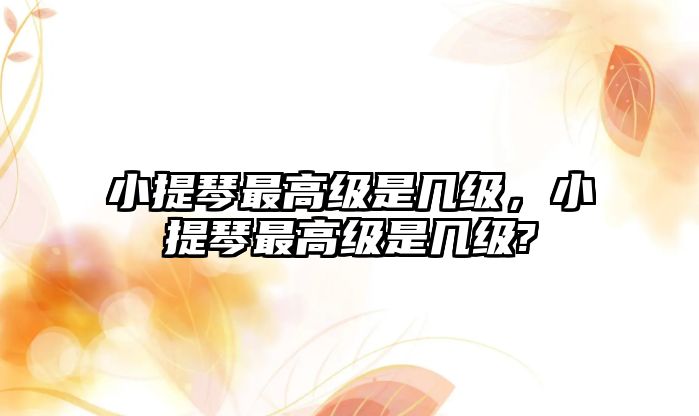 小提琴最高級(jí)是幾級(jí)，小提琴最高級(jí)是幾級(jí)?