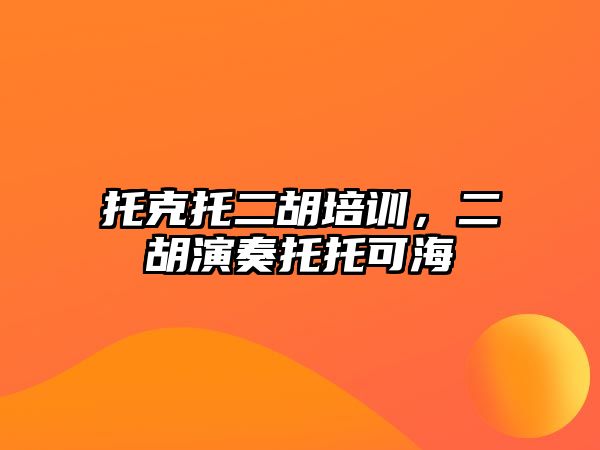 托克托二胡培訓，二胡演奏托托可海