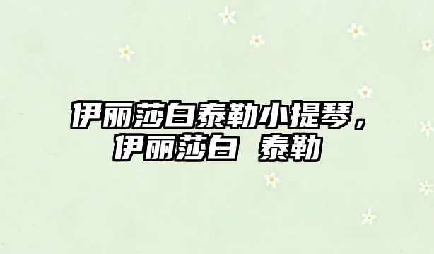 伊麗莎白泰勒小提琴，伊麗莎白 泰勒