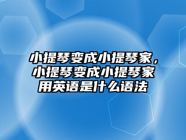 小提琴變成小提琴家，小提琴變成小提琴家用英語是什么語法