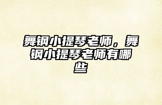 舞鋼小提琴老師，舞鋼小提琴老師有哪些