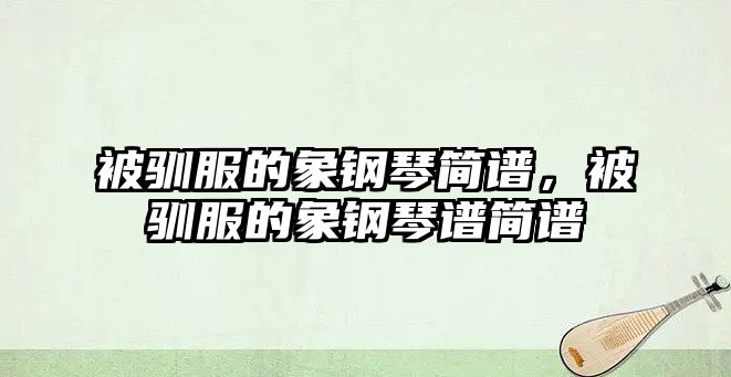 被馴服的象鋼琴簡譜，被馴服的象鋼琴譜簡譜