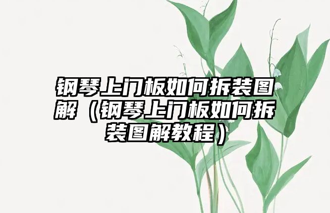 鋼琴上門板如何拆裝圖解（鋼琴上門板如何拆裝圖解教程）