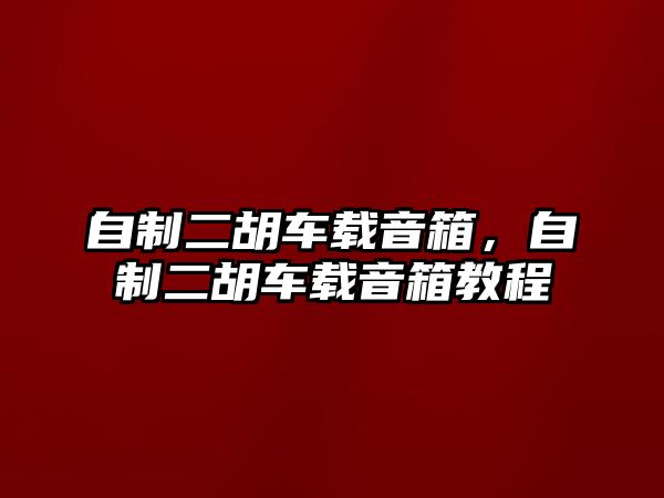 自制二胡車載音箱，自制二胡車載音箱教程