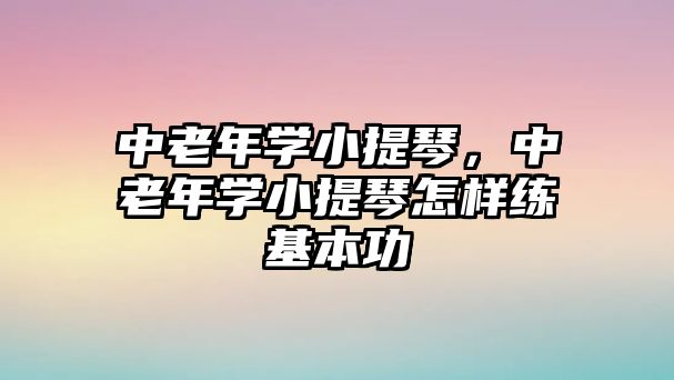 中老年學小提琴，中老年學小提琴怎樣練基本功