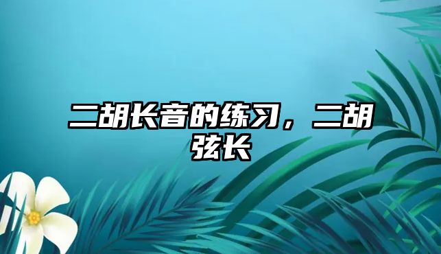 二胡長音的練習(xí)，二胡弦長