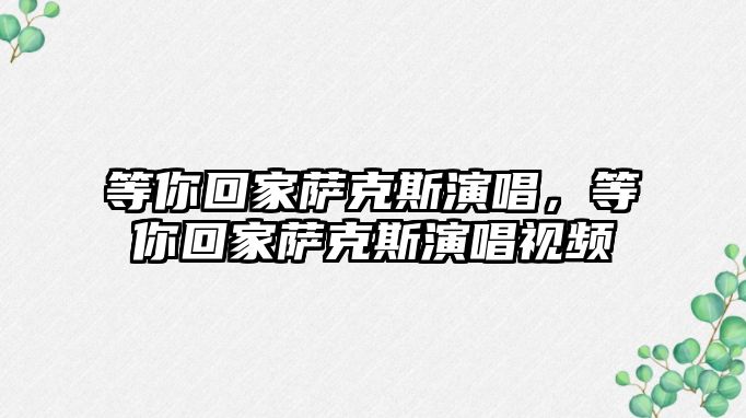 等你回家薩克斯演唱，等你回家薩克斯演唱視頻