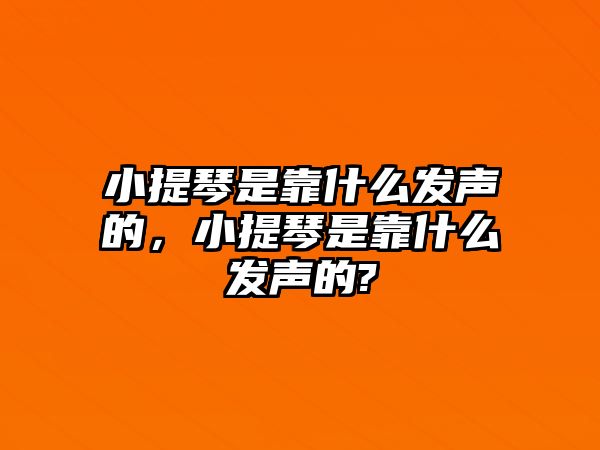 小提琴是靠什么發聲的，小提琴是靠什么發聲的?