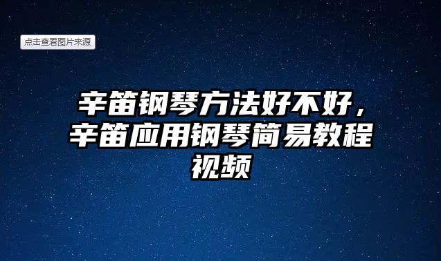 辛笛鋼琴方法好不好，辛笛應用鋼琴簡易教程視頻