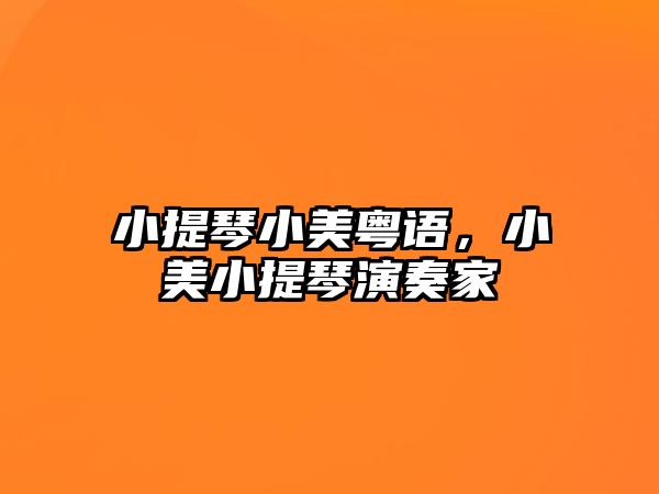 小提琴小美粵語，小美小提琴演奏家