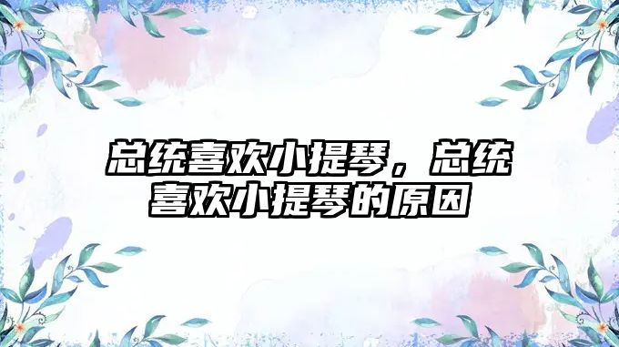 總統喜歡小提琴，總統喜歡小提琴的原因