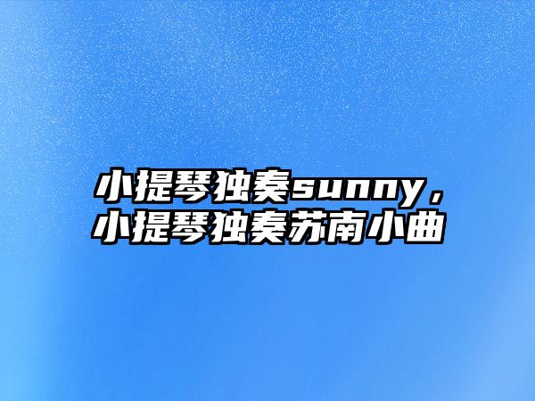 小提琴獨(dú)奏sunny，小提琴獨(dú)奏蘇南小曲