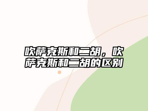 吹薩克斯和二胡，吹薩克斯和二胡的區別