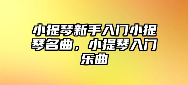 小提琴新手入門小提琴名曲，小提琴入門樂曲