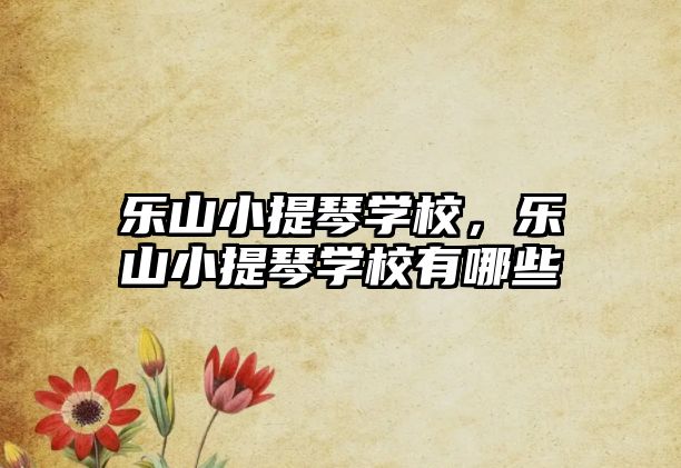 樂山小提琴學校，樂山小提琴學校有哪些