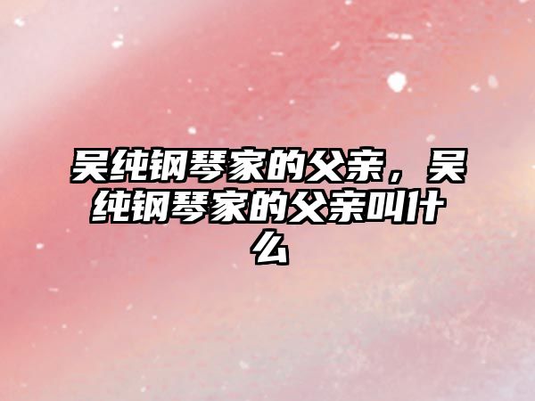 吳純鋼琴家的父親，吳純鋼琴家的父親叫什么