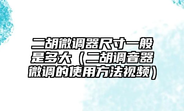 二胡微調(diào)器尺寸一般是多大（二胡調(diào)音器微調(diào)的使用方法視頻）