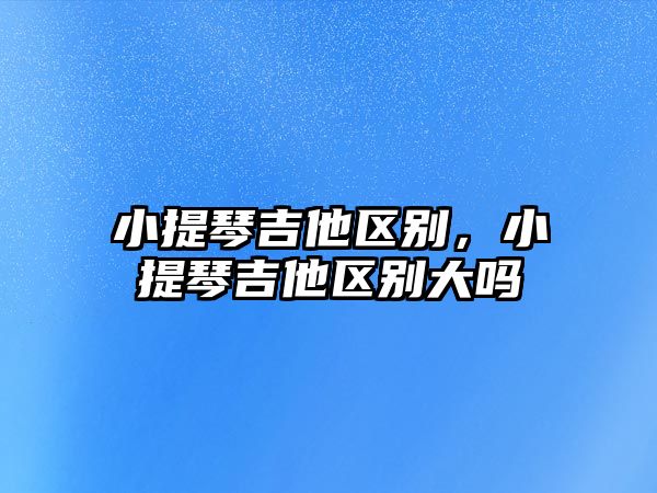 小提琴吉他區(qū)別，小提琴吉他區(qū)別大嗎