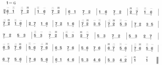 二胡G調（5. 2弦）把位練習與簡譜大全