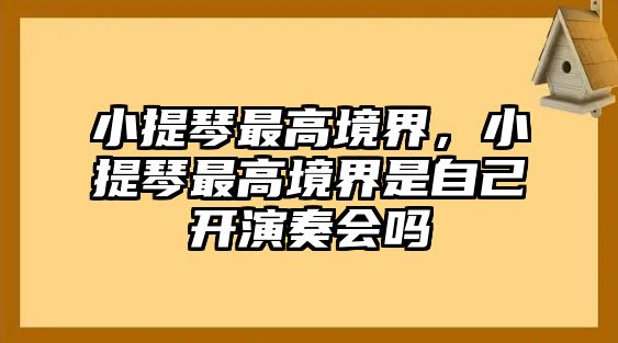 小提琴最高境界，小提琴最高境界是自己開演奏會嗎