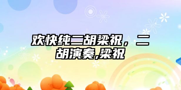 歡快純二胡梁祝，二胡演奏,梁祝