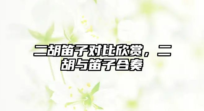 二胡笛子對比欣賞，二胡與笛子合奏