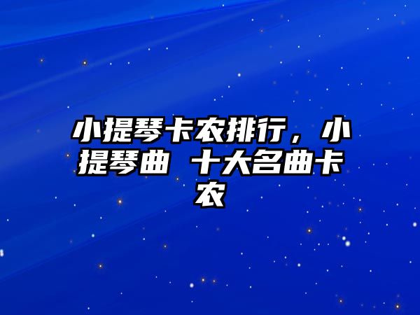 小提琴卡農排行，小提琴曲 十大名曲卡農