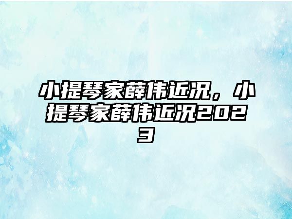 小提琴家薛偉近況，小提琴家薛偉近況2023