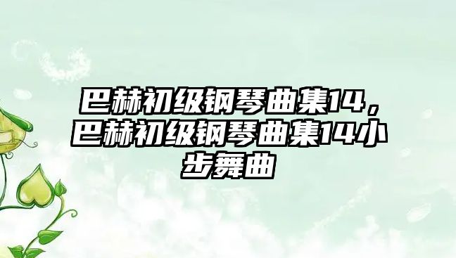 巴赫初級(jí)鋼琴曲集14，巴赫初級(jí)鋼琴曲集14小步舞曲