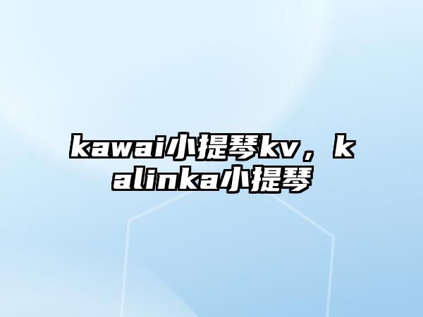 kawai小提琴kv，kalinka小提琴