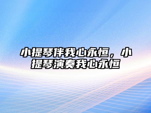 小提琴伴我心永恒，小提琴演奏我心永恒