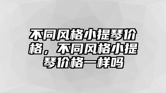 不同風格小提琴價格，不同風格小提琴價格一樣嗎