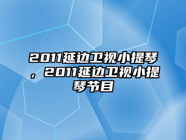 2011延邊衛視小提琴，2011延邊衛視小提琴節目