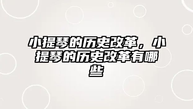 小提琴的歷史改革，小提琴的歷史改革有哪些