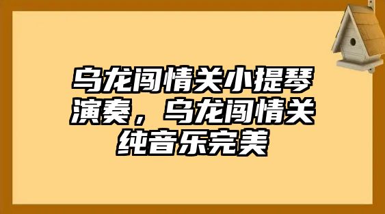 烏龍闖情關(guān)小提琴演奏，烏龍闖情關(guān)純音樂完美