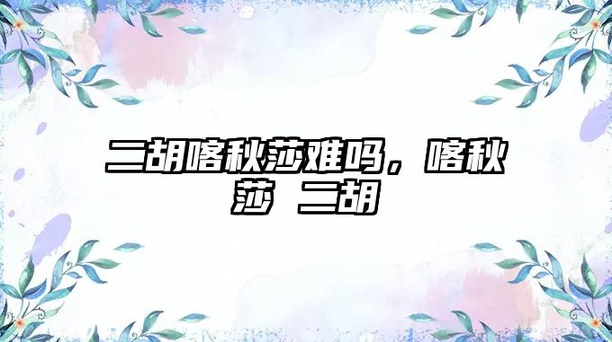 二胡喀秋莎難嗎，喀秋莎 二胡