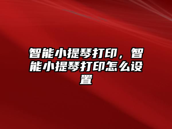 智能小提琴打印，智能小提琴打印怎么設置