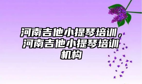 河南吉他小提琴培訓，河南吉他小提琴培訓機構