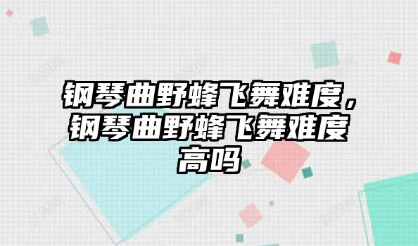 鋼琴曲野蜂飛舞難度，鋼琴曲野蜂飛舞難度高嗎