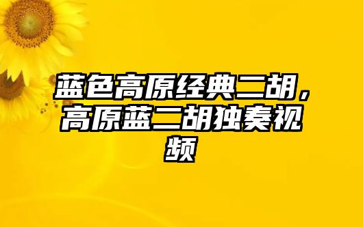 藍色高原經典二胡，高原藍二胡獨奏視頻