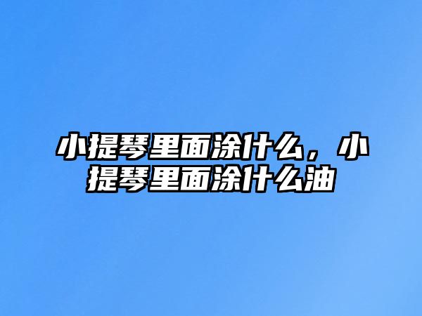 小提琴里面涂什么，小提琴里面涂什么油