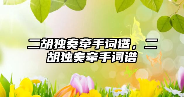 二胡獨奏牽手詞譜，二胡獨奏牽手詞譜