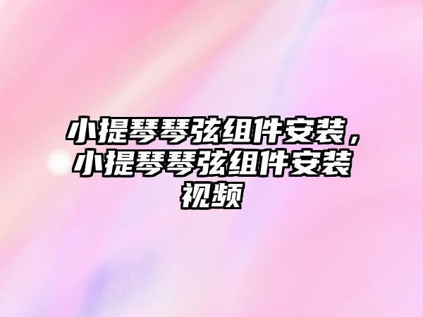 小提琴琴弦組件安裝，小提琴琴弦組件安裝視頻