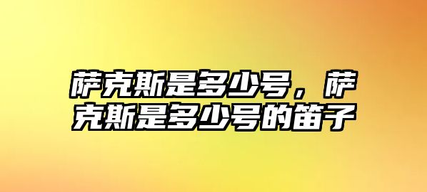 薩克斯是多少號，薩克斯是多少號的笛子