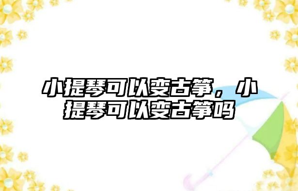 小提琴可以變古箏，小提琴可以變古箏嗎