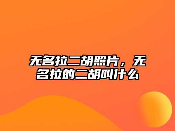 無(wú)名拉二胡照片，無(wú)名拉的二胡叫什么