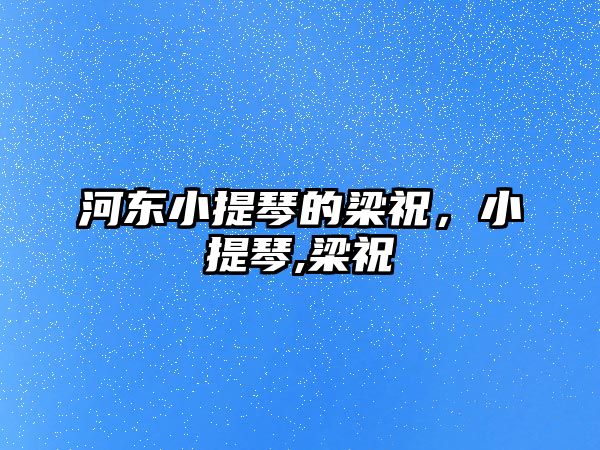 河東小提琴的梁祝，小提琴,梁祝