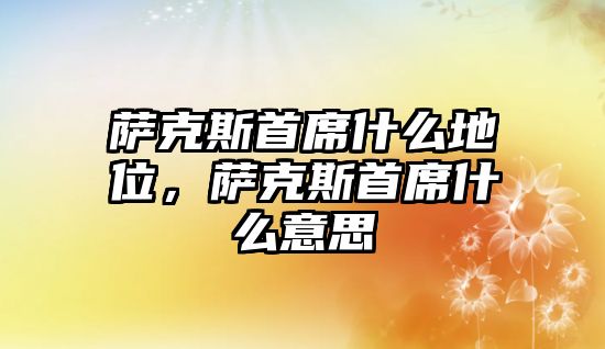 薩克斯首席什么地位，薩克斯首席什么意思