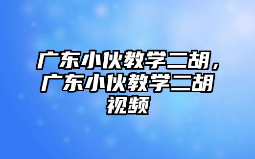 廣東小伙教學二胡，廣東小伙教學二胡視頻