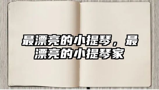 最漂亮的小提琴，最漂亮的小提琴家